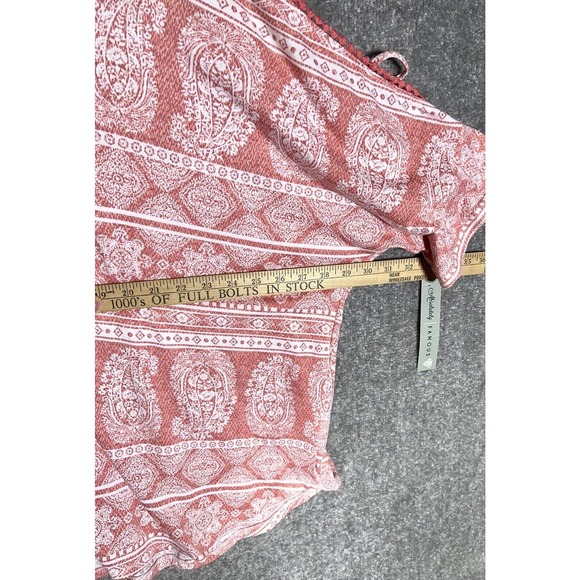 Absolutely Famous Dolman Cutout Sleeve Paisley V-Neck Top Women Size 3X Stretch - Picture 14 of 15